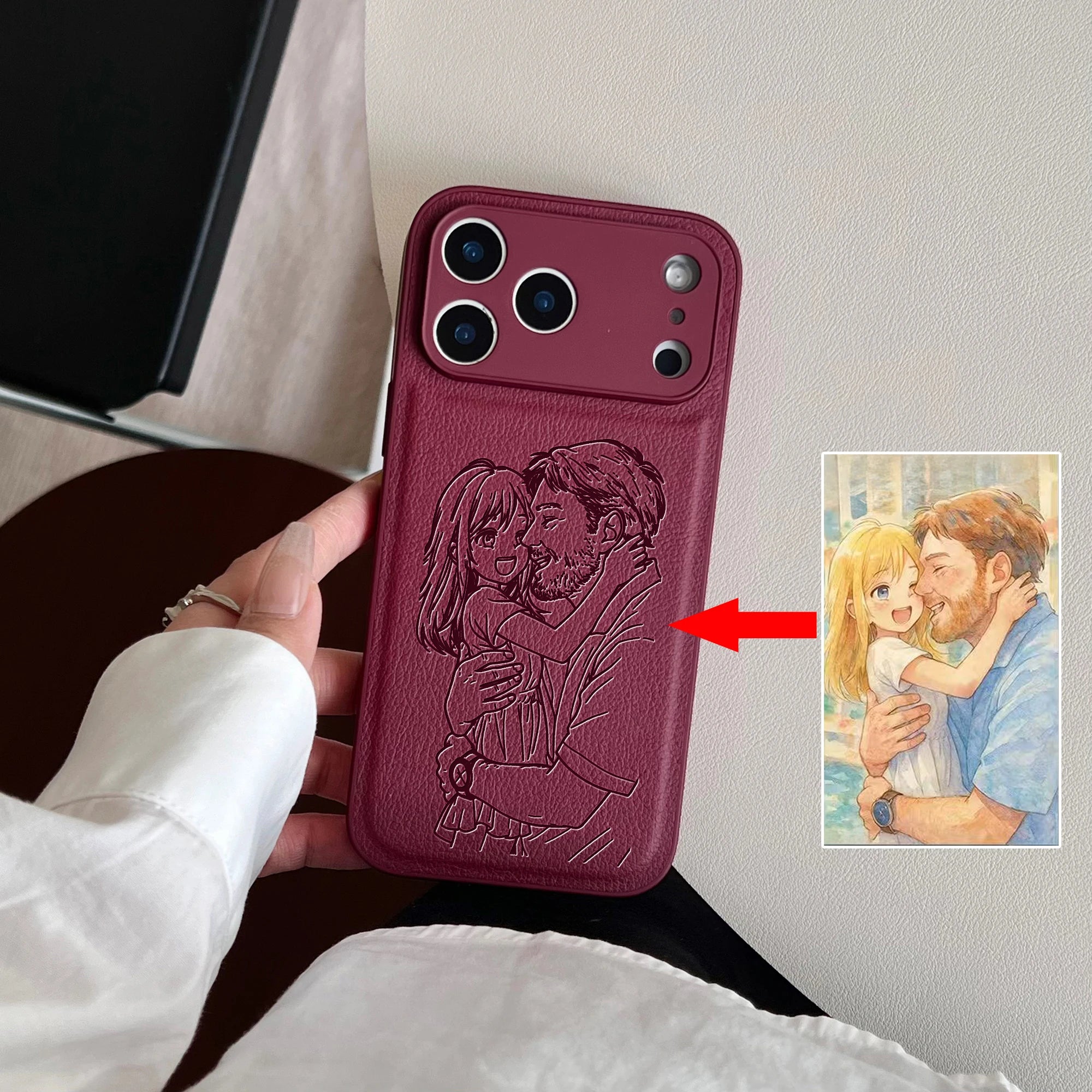 שולחים תמונה ומקבלים חריטה אישית על הכיסוי