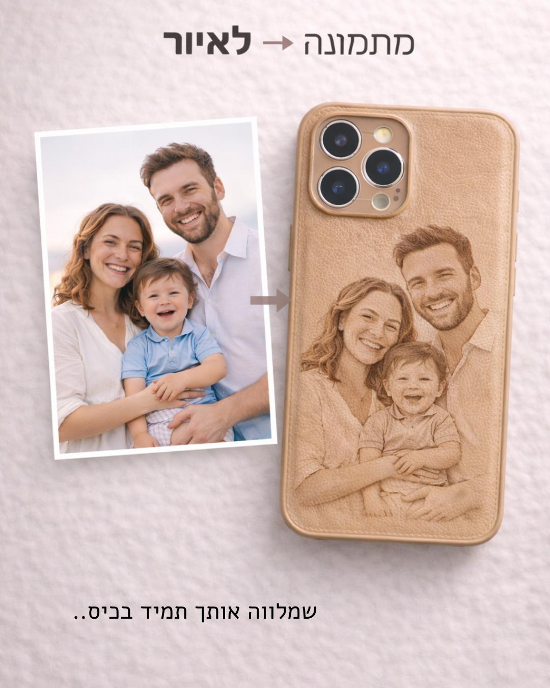 שולחים תמונה ומקבלים חריטה אישית על הכיסוי